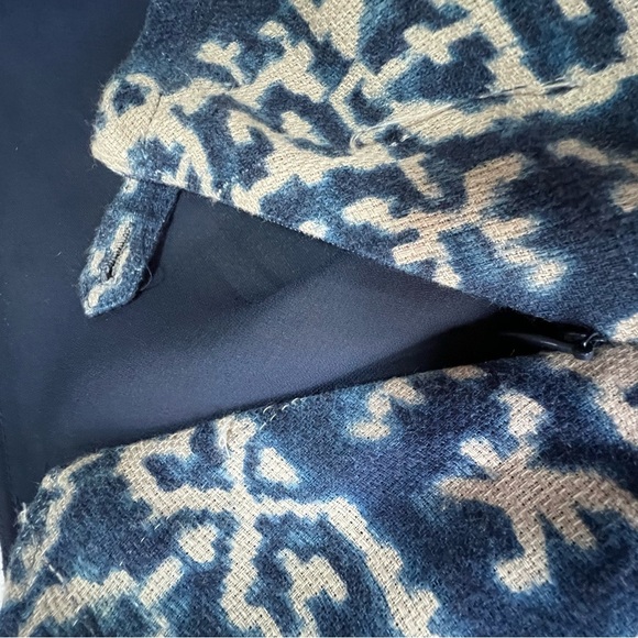 Coldwater Creek pre worn Navy and Cream Patterned Asymmetrical Skirt size M - Picture 6 of 13